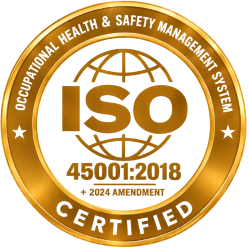 ISO 45001:2018 + 2024 amendment logo